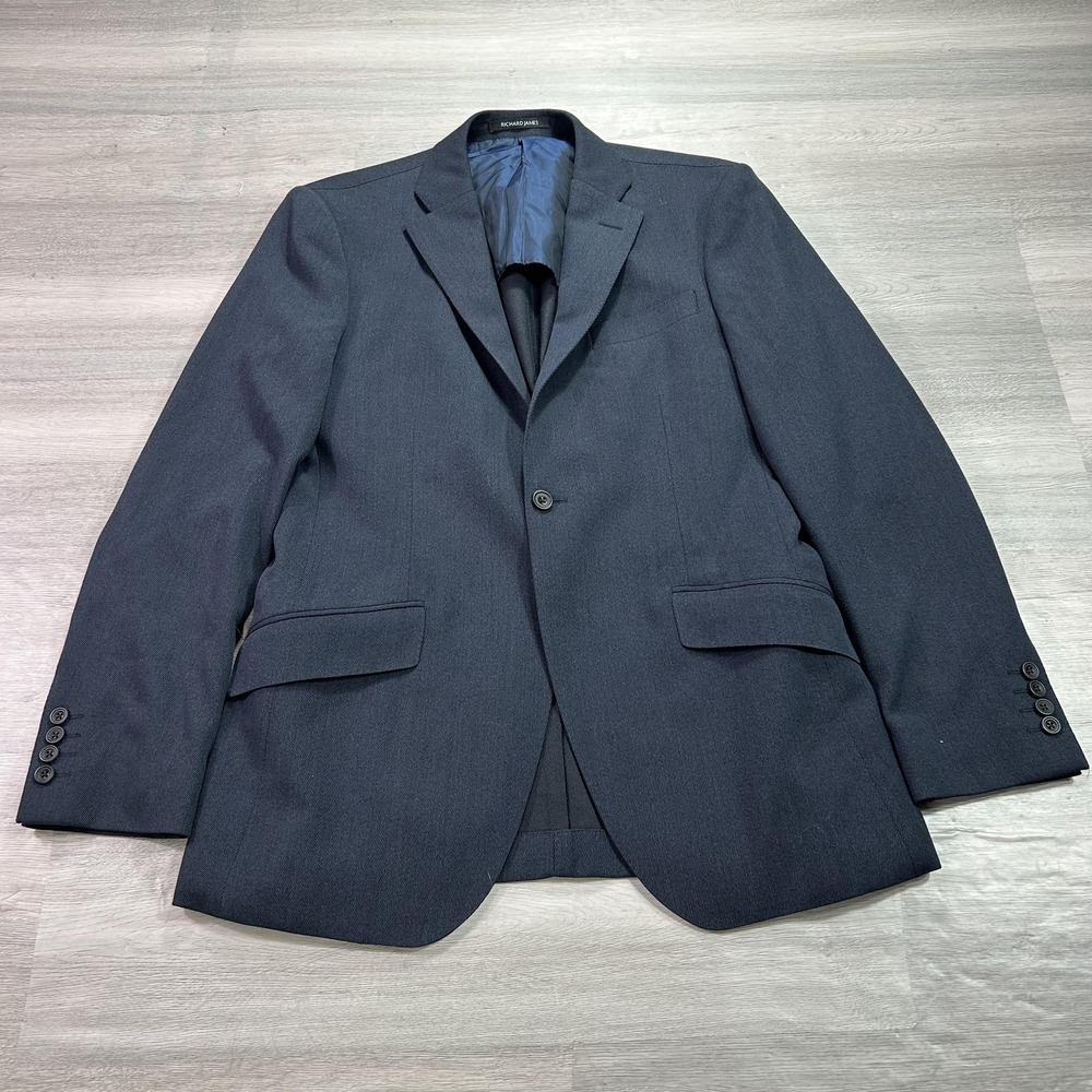 Richard James Blazer Mens 40R Blue 100% Wool Savile Row Suit Jacket Sport Coat